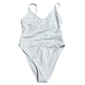 Wild Fable One Piece Swimsuit M Solid White NWOT